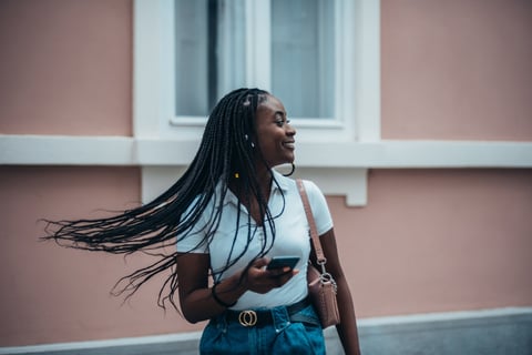 Woman using smartphone